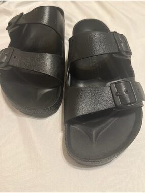 Birkenstock Black Two-Strap Slide Sandals
